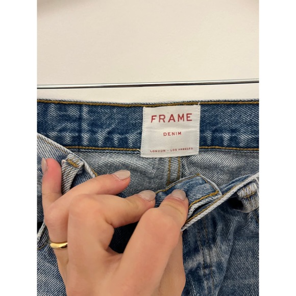 FRAME Denim Rigid Re-release short distressed high rise denim size 27 100 cotton - Picture 3 of 8